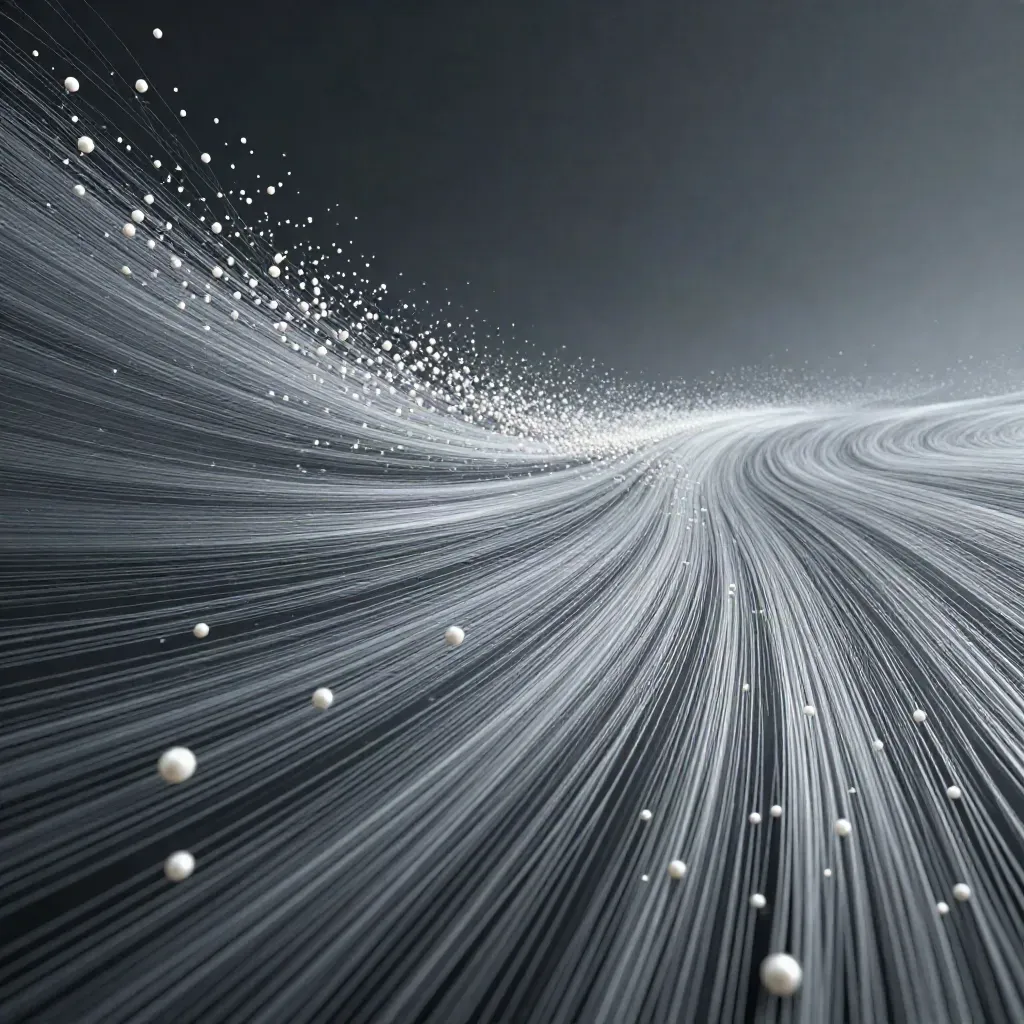 Silver filaments bloom in graphite haze with soft copy space for headline